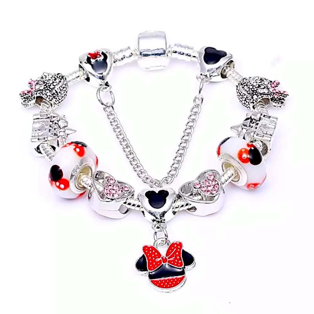 New Disney 925 Silver Mickey Mouse Charm Bracelet